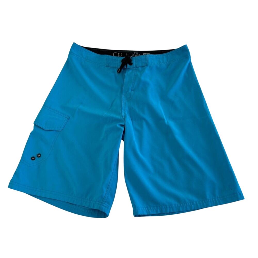 OP Ocean Pacific OPFlex Board Shorts Men's 4 Way Stretch Swim Trunk Blue Size 32